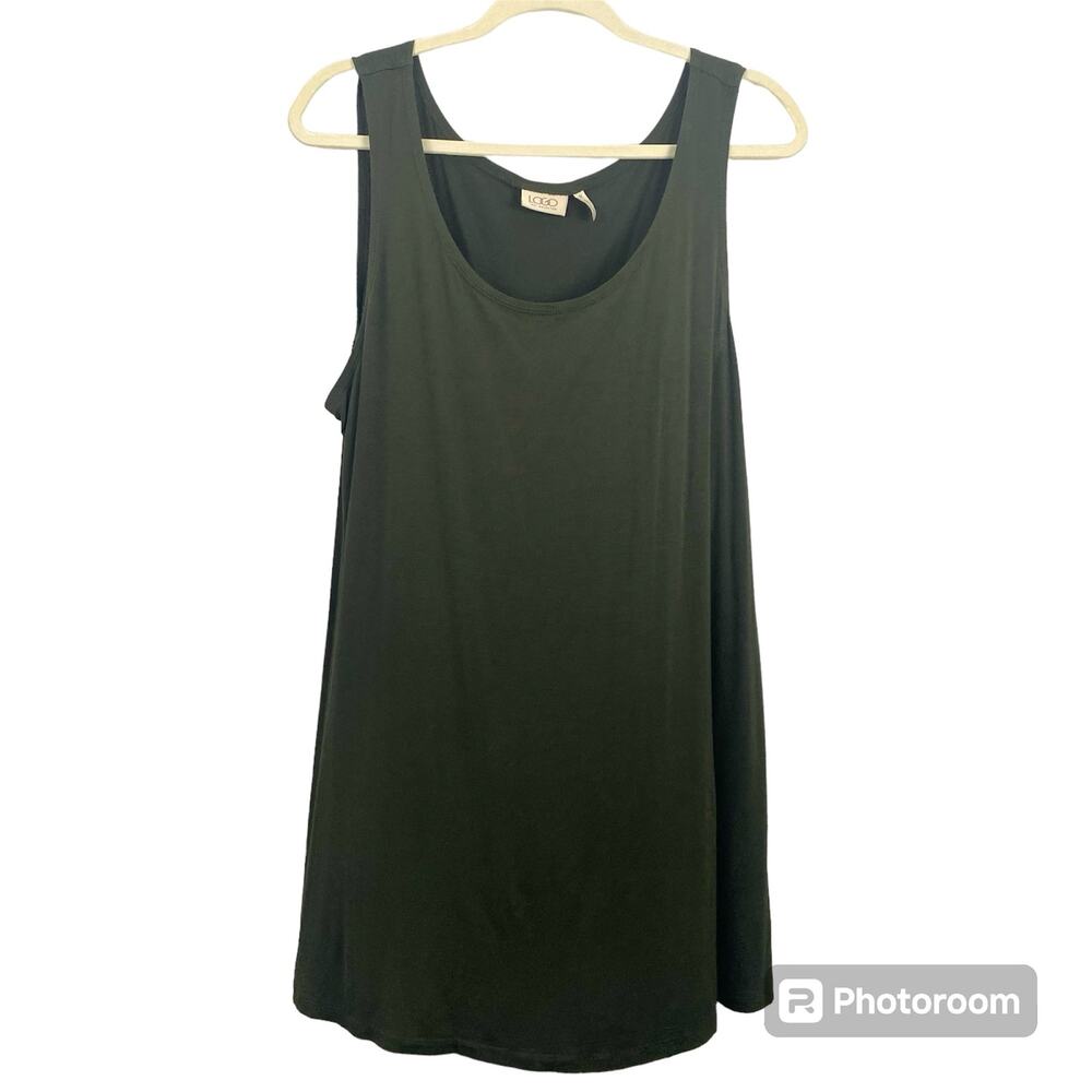 LOGO by Lori Goldstein Olive Rayon Tank